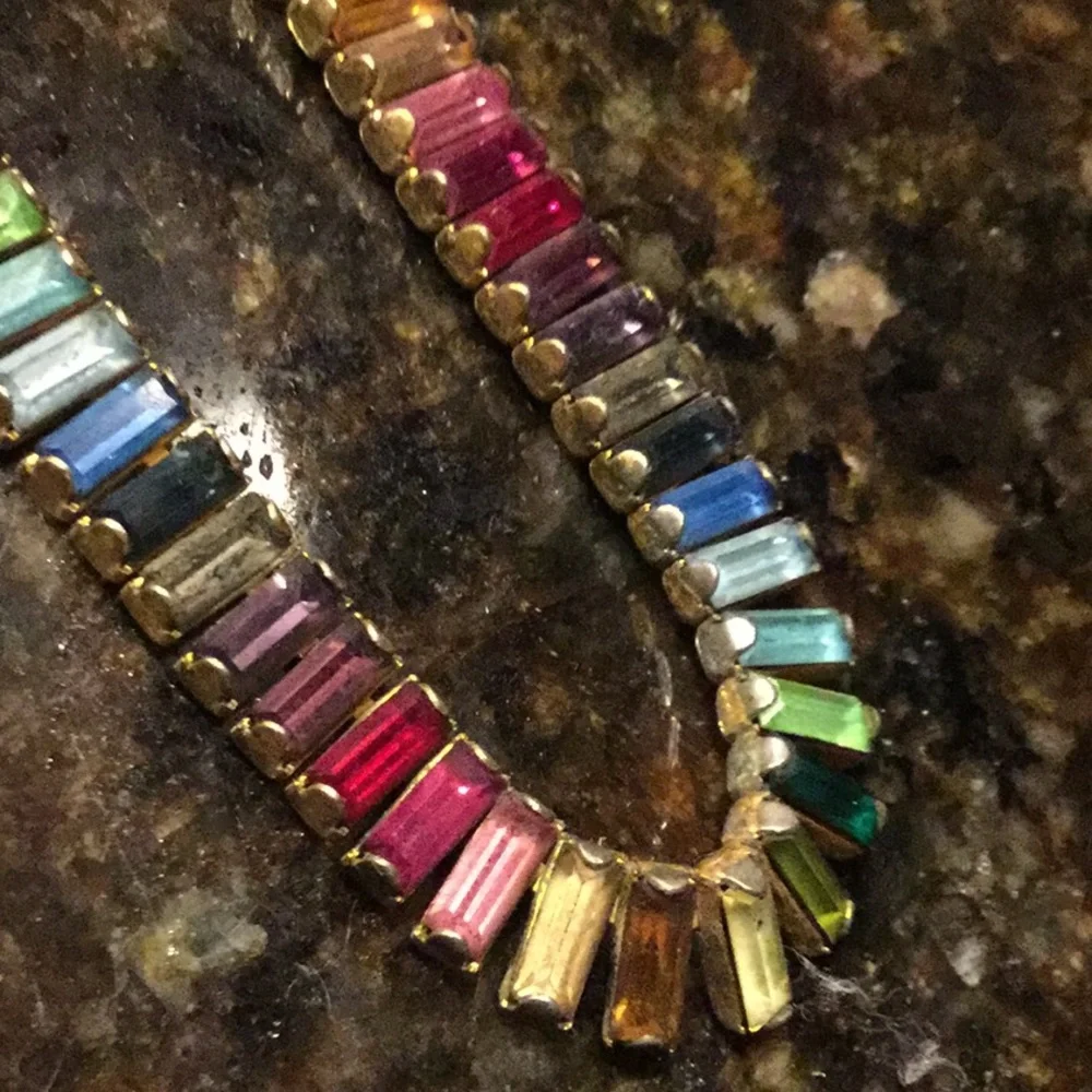 Vintage tennis necklace estate collector baguette Christmas brunch chic date - Picture 3 of 10